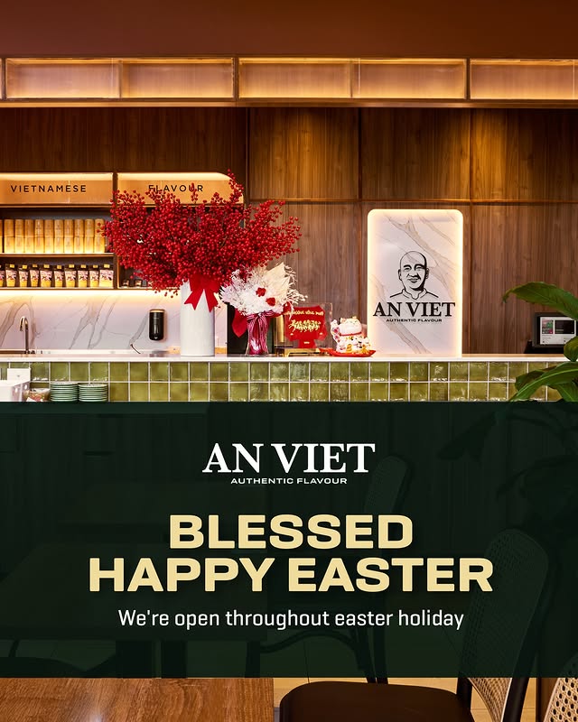 An Viet counter and festive decorations